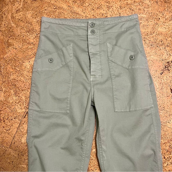 Current/Elliot High Rise Buttonfly Crop Light Green Pant NWOT Sz 27 - Picture 4 of 13